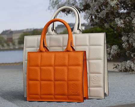 Accerra by Moretti Milano Made in Italy orange color leather fashion bag